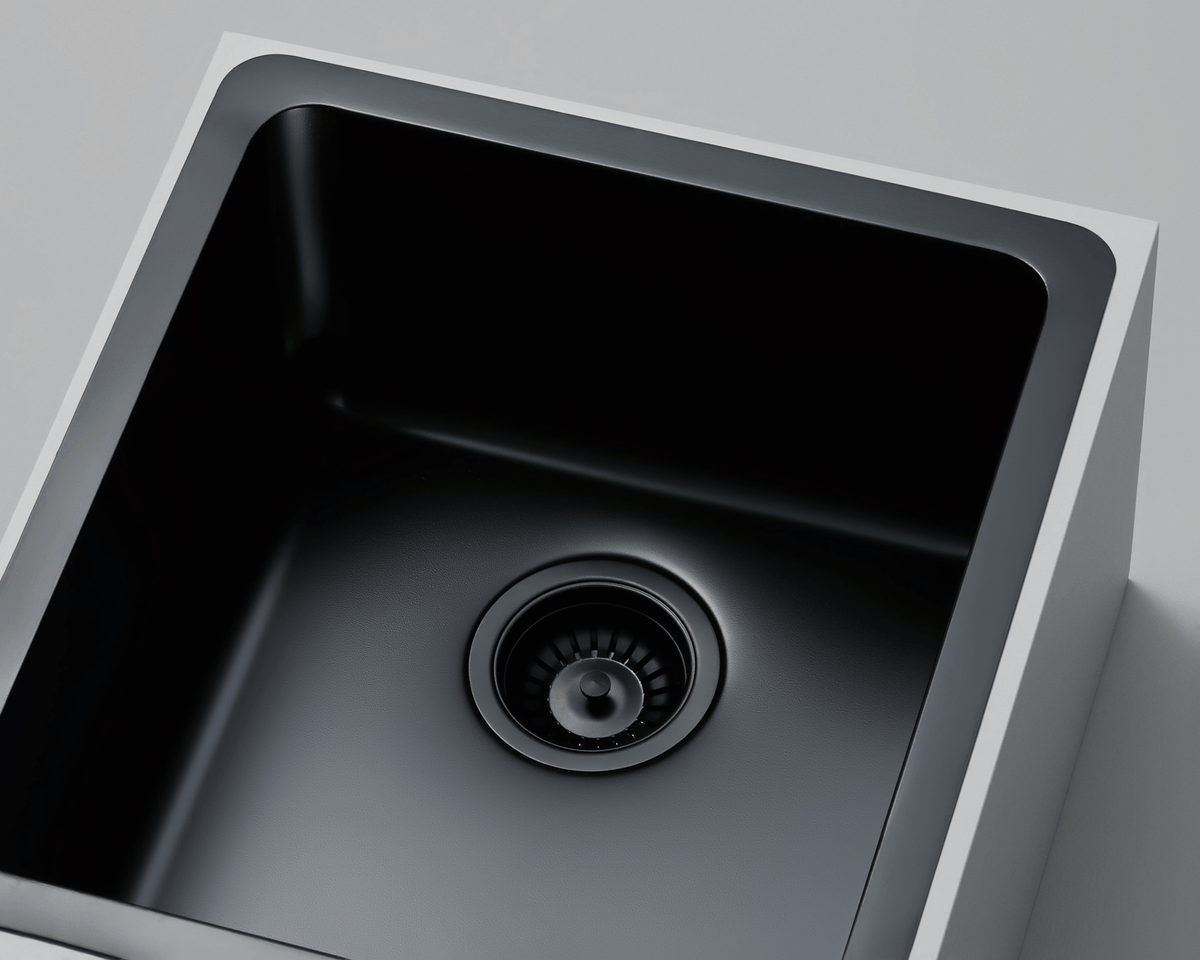 Essentials 520mm Single Bowl Sink in Matte Black | TITAN
