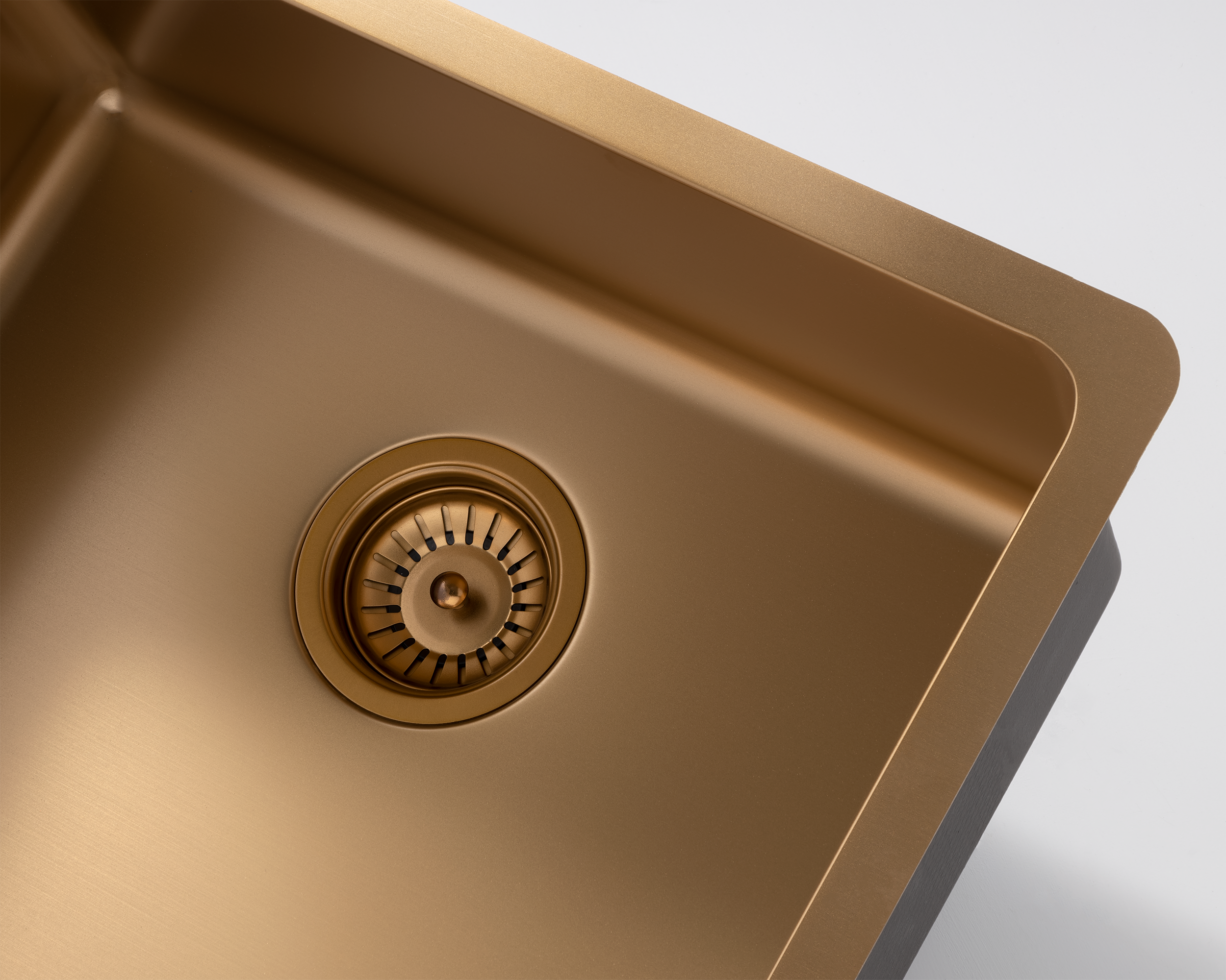 Medium & Small Double Bowl Kitchen Sink - Brass