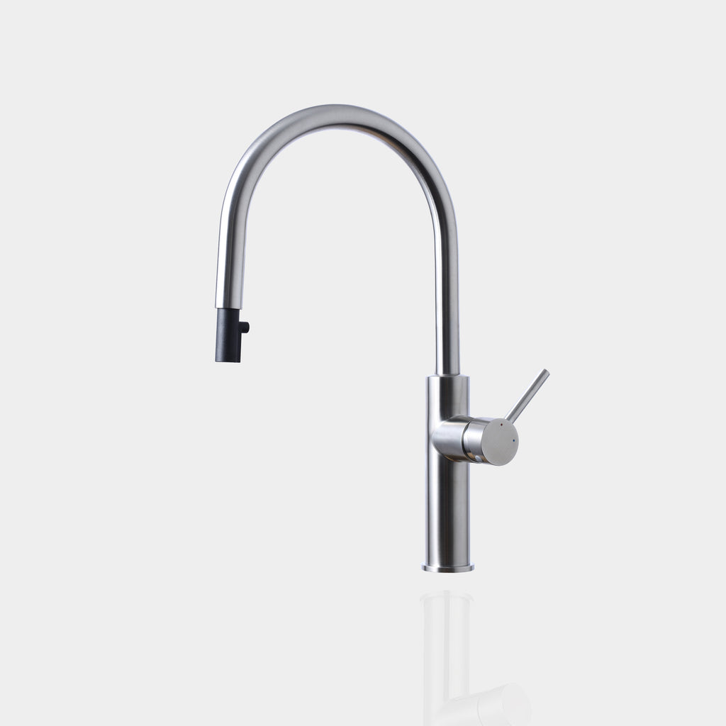Essentials Lite Gooseneck Pull Out Kitchen Mixer Tap - TTSSXP